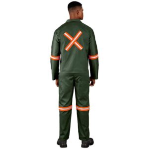 Acid Resistant Polycotton Conti Suit – Reflective Arm, Legs & Back – Orange Tape