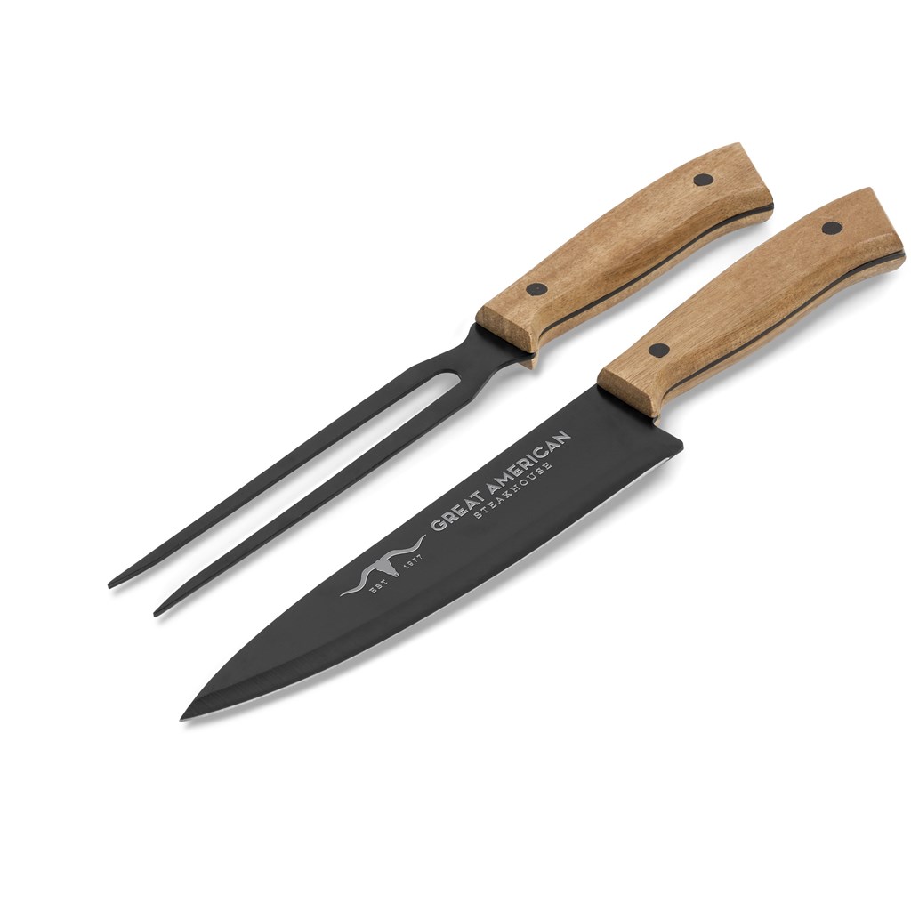 US Basic Butcher's Block Carving Set - Image 2