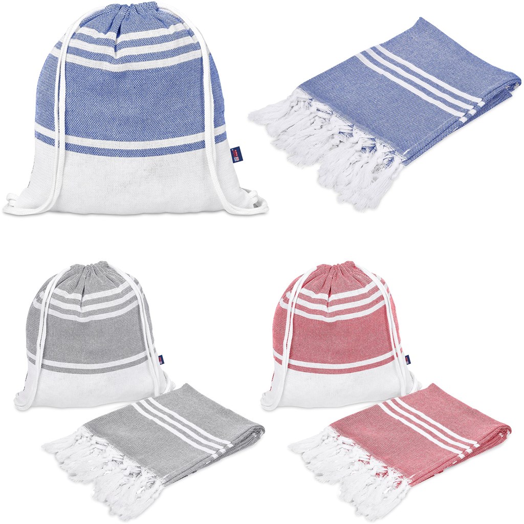 US Basic Santa Cruz Cotton-Rich Beach Towel & Drawstring Bag - Image 2